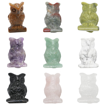 Lot de 3 Figurines de Hibou AA — 4.5x3.5 cm (9 pierres disponible)