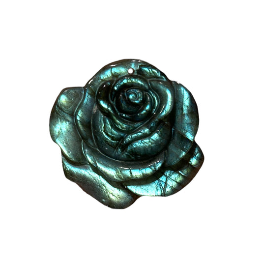 Pendentif percé plat rose 3 x 3 cm percé devant