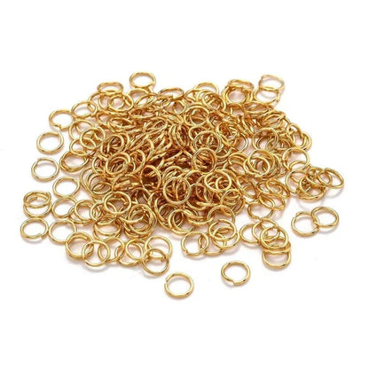 100 stainless steel open jump rings, thick, silver-plated
