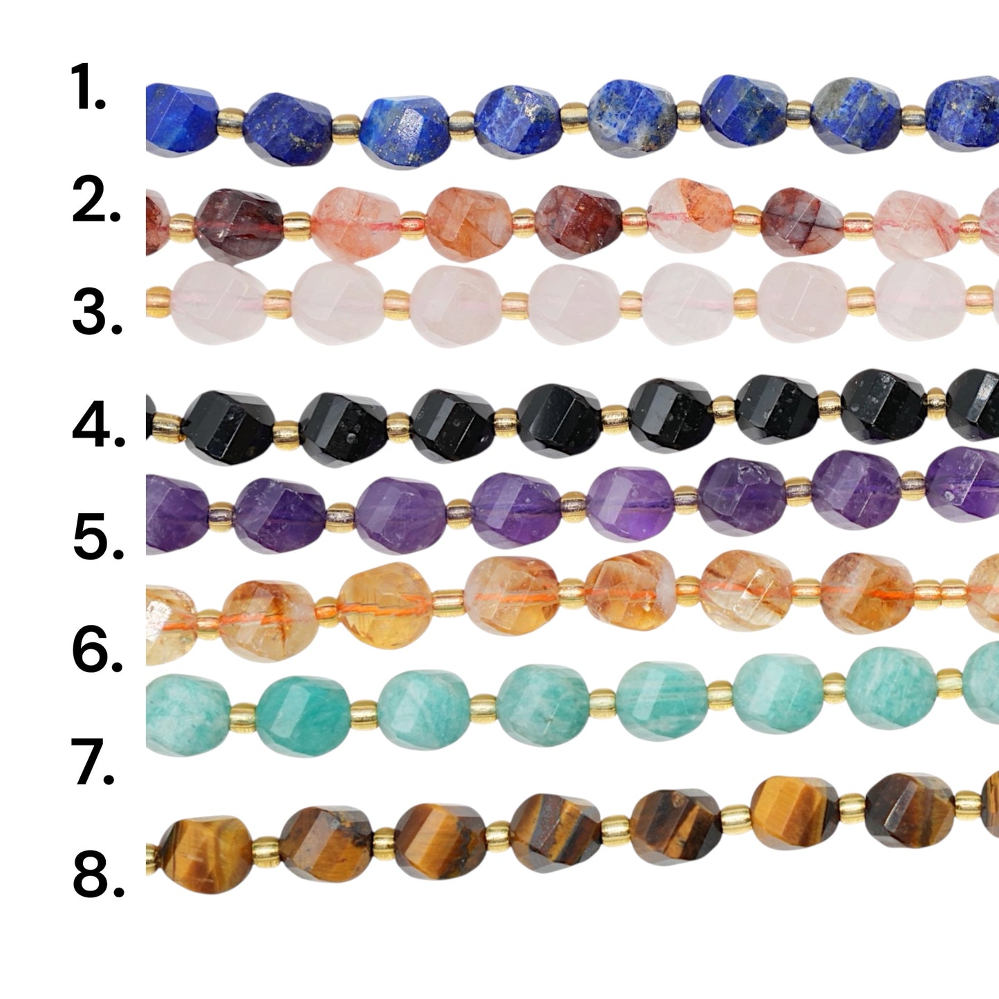 Strand of 8mm faceted ball beads (4 stones available)