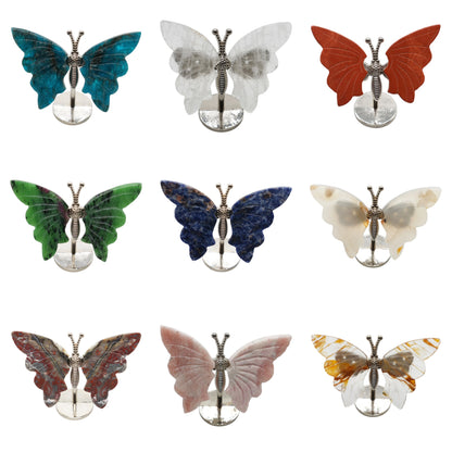 Papillon 7x4.5 cm avec support intégré (13 pierres disponibles) Restock