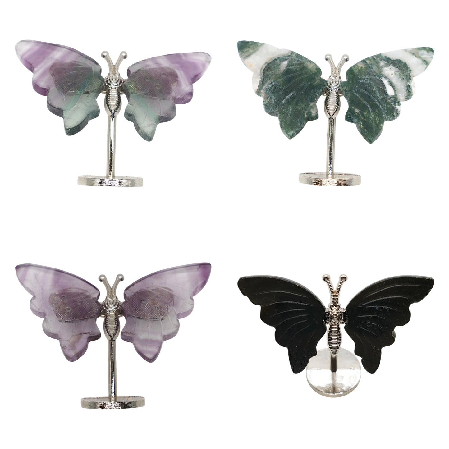 Papillon 7x4.5 cm avec support intégré (13 pierres disponibles) Restock