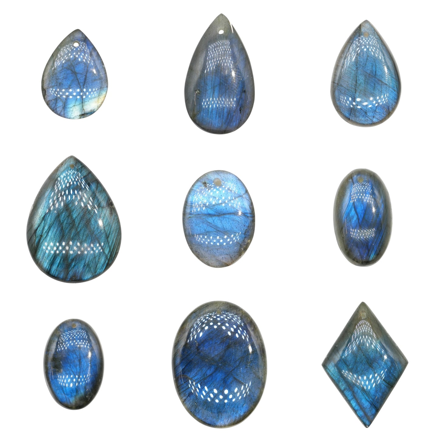 Pendentif en labradorite AAA extra bleue (17 formes disponible)