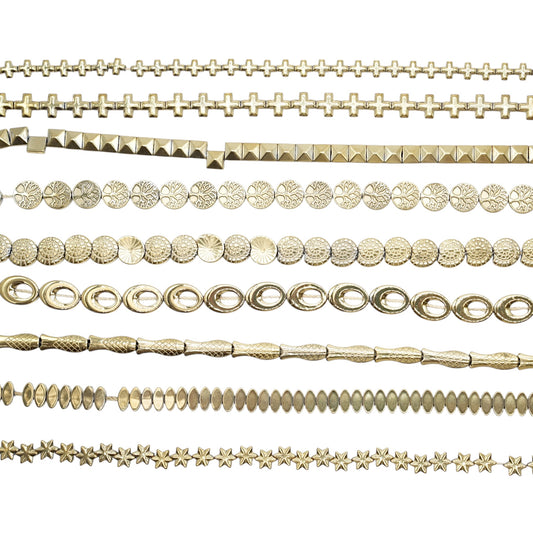 Fil de perle Hématite electroplaquée dorée HED (240 à 248)