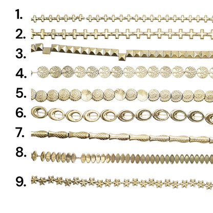 Fil de perle Hématite electroplaquée dorée HED (240 à 248)