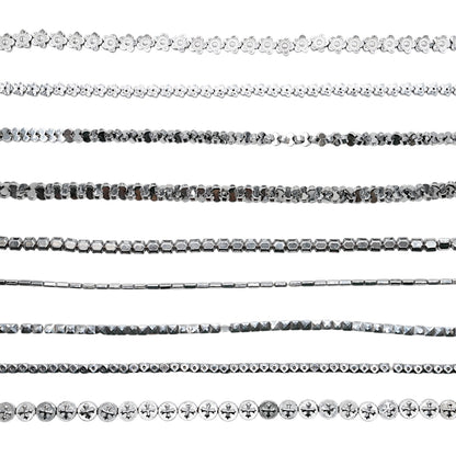 Fil de perle Hématite electroplaquée argentée HEA (249 à 258)