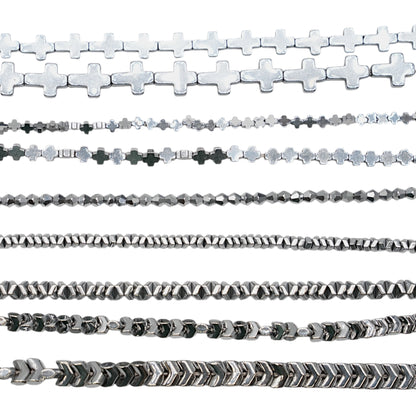 Fil de perle Hématite electroplaquée argentée HEA (260 à 268)