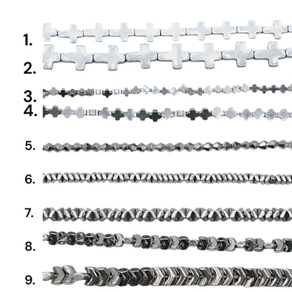 Fil de perle Hématite electroplaquée argentée HEA (260 à 268)