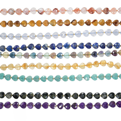 Fil de coeur facetté en pierre naturelle 12 mm (19 pierres disponible)