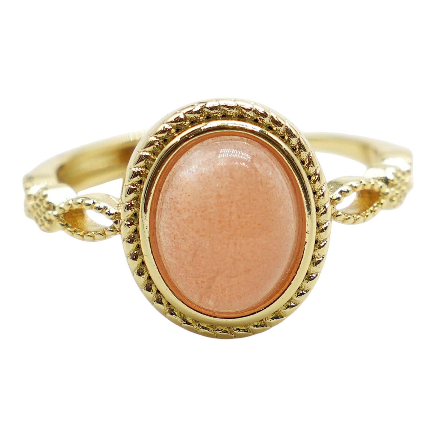 Gold-plated rhodium-plated brass ring & natural stone (Adjustable) #9