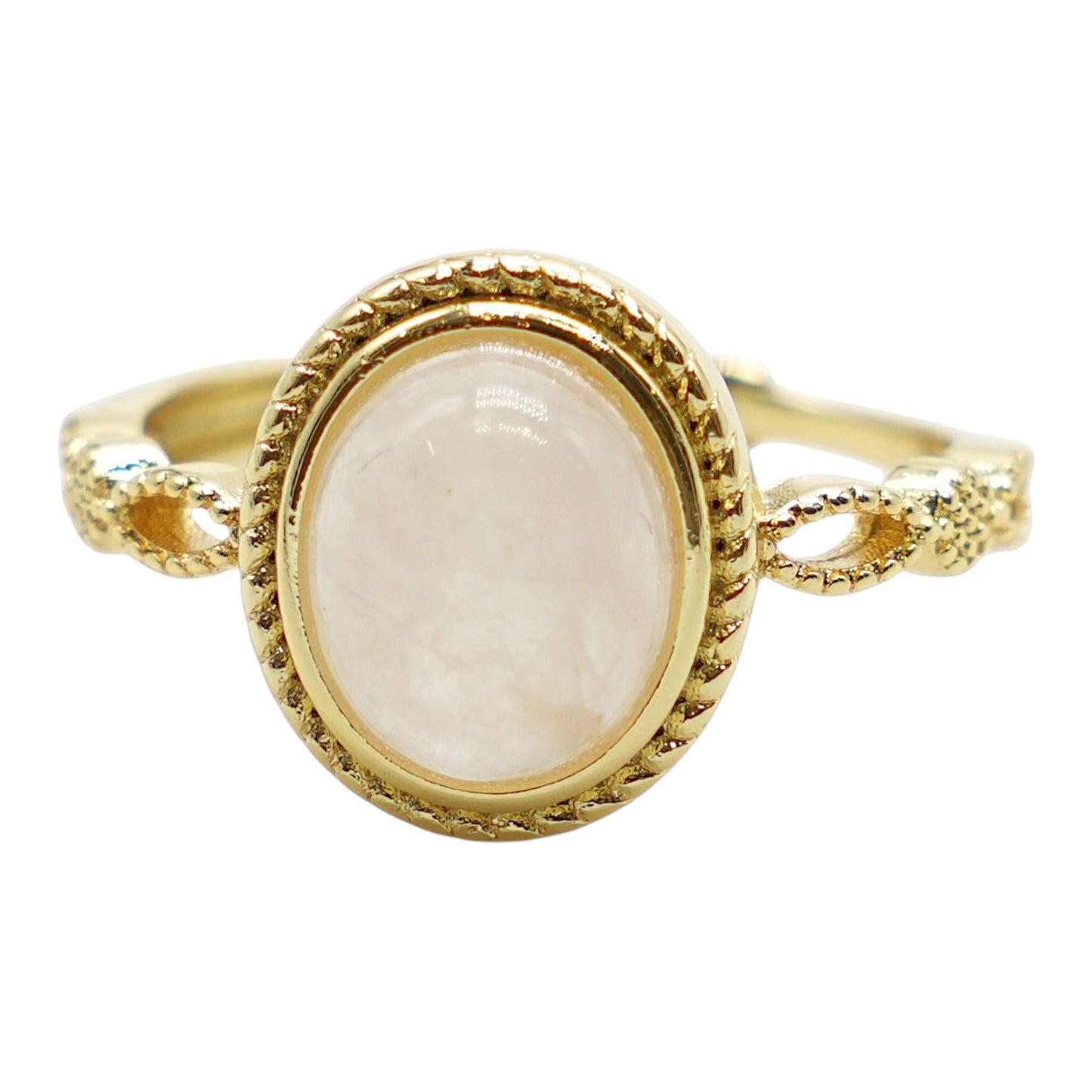 Gold-plated rhodium-plated brass ring & natural stone (Adjustable) #9