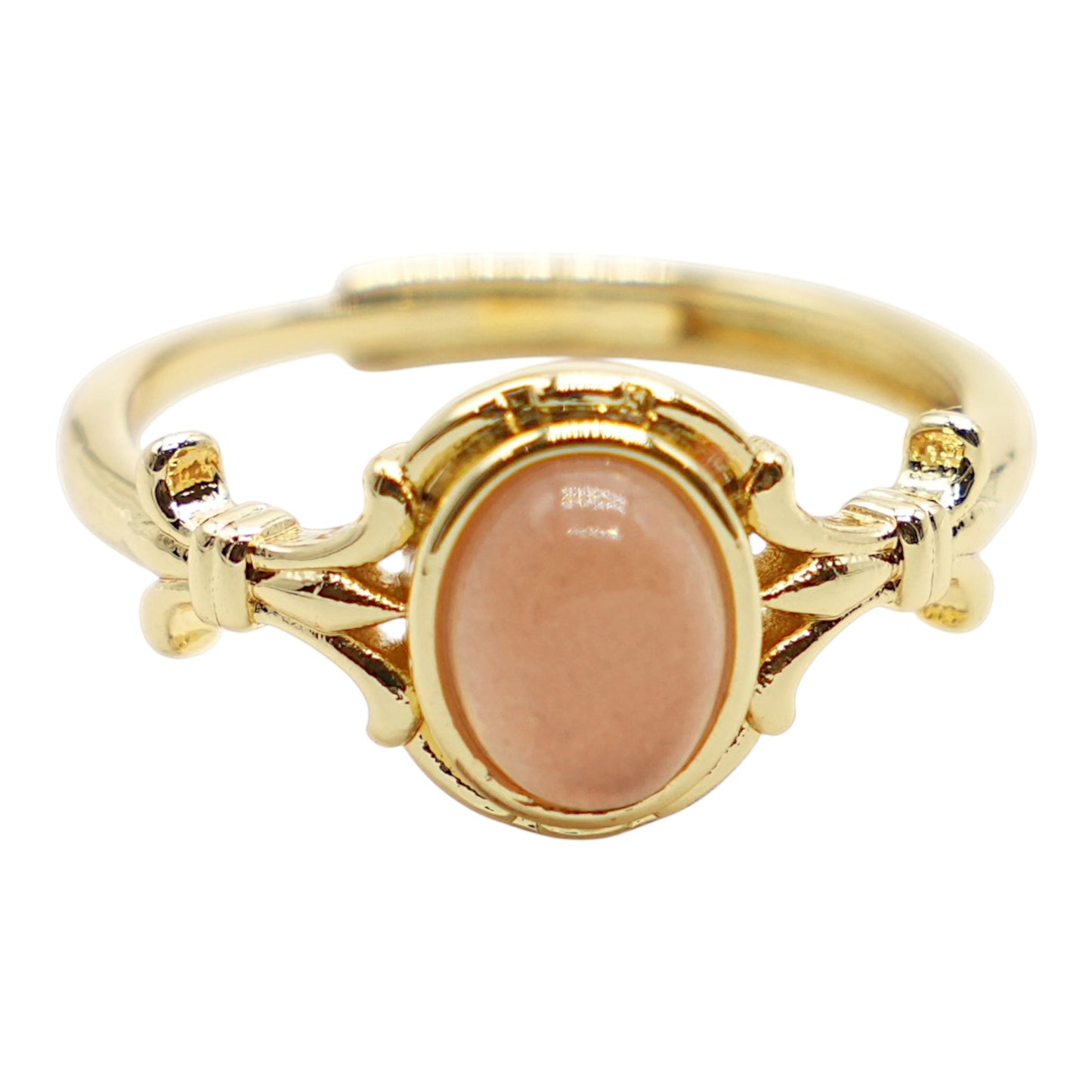 Gold-plated rhodium-plated brass ring & natural stone (Adjustable) #8