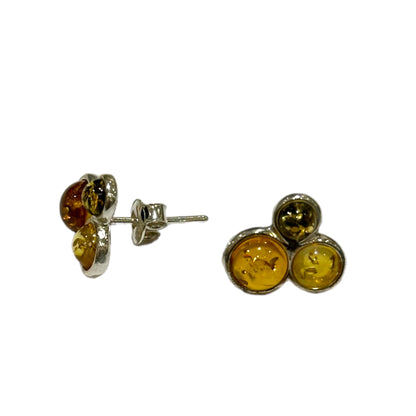 Boucle d'oreille en ambre & Argent 925