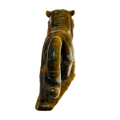 Figurine en Oeil de tigre pièce unique 15x8,5x4 cm