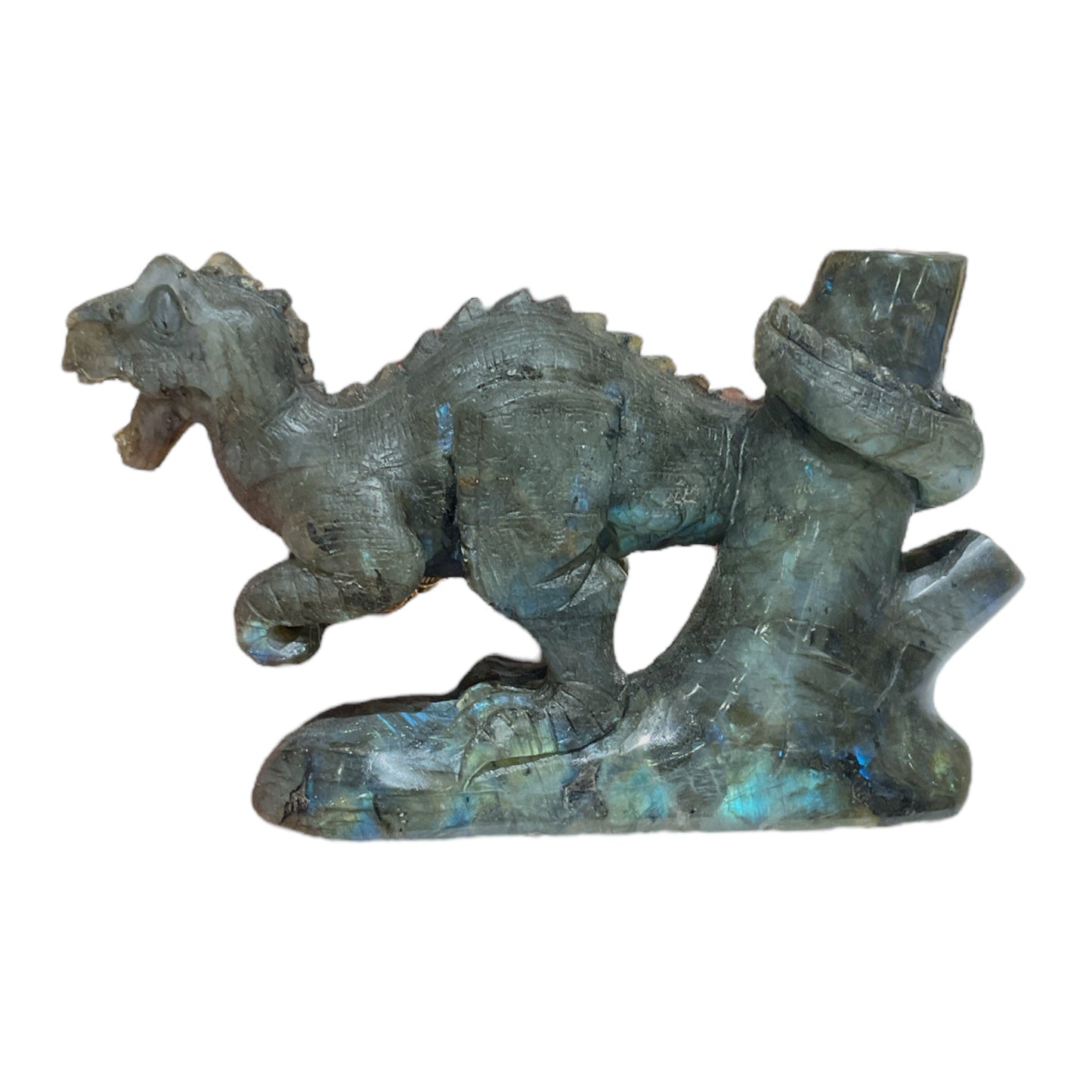 Figurine T-Rex en Labradorite - modele unique