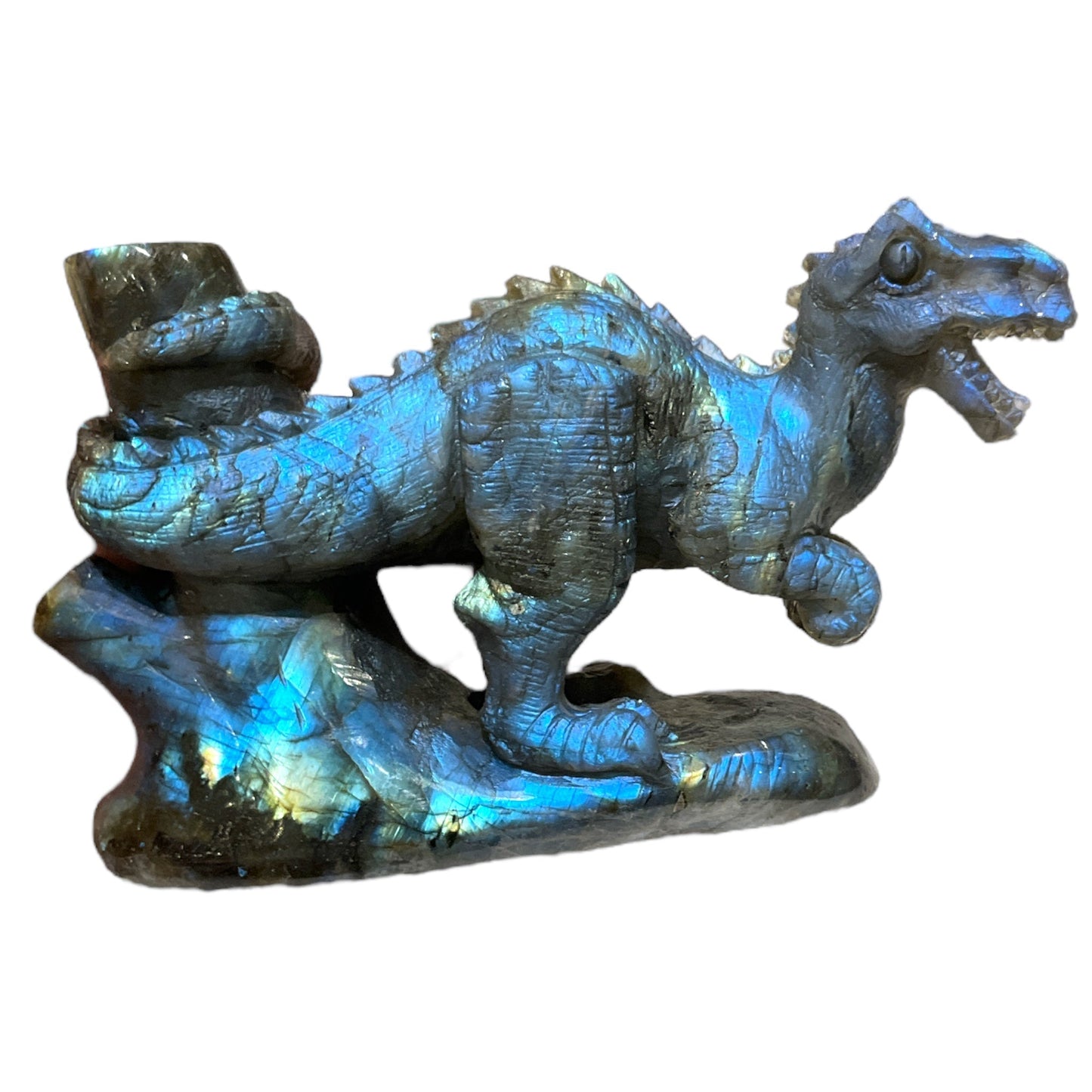 Figurine T-Rex en Labradorite - modele unique