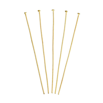100 Tiges clous plats en acier doré pour fabrication de boucle d'oreille - Foliesbijoux