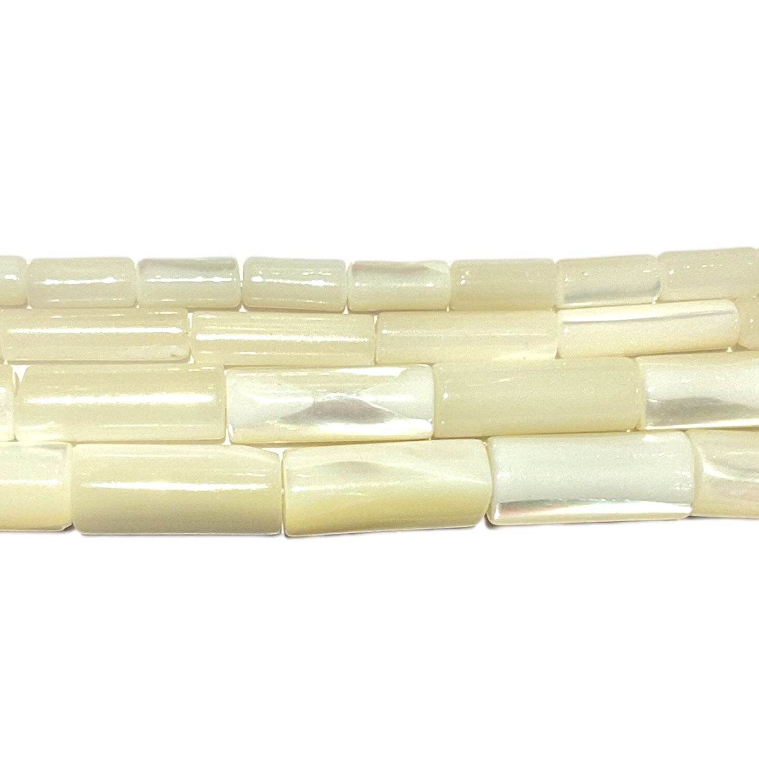 Fil de tube nacre blanche - Foliesbijoux