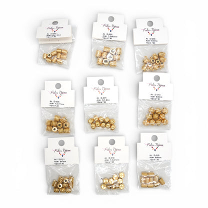 Lot de 10 breloques intercalaire acier inoxydable doré (9 modèles disponible)