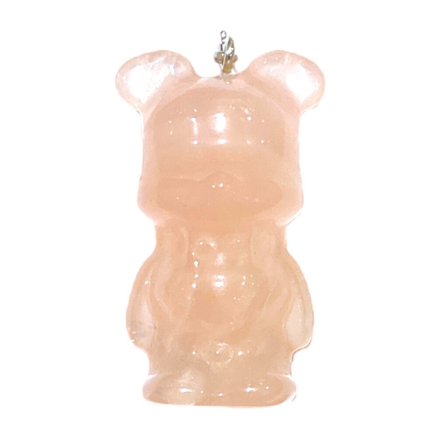 Pendentif Quartz rose en nounours