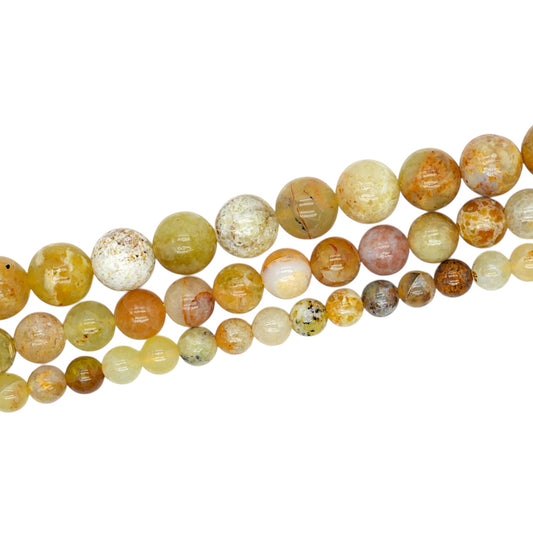 Yellow Opal Bead Strand A+