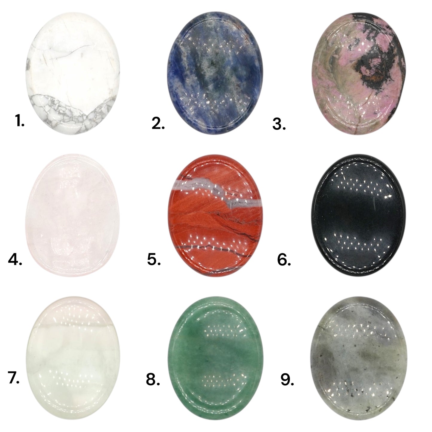 Galet anti stress forme ovale (17 pierres disponible)