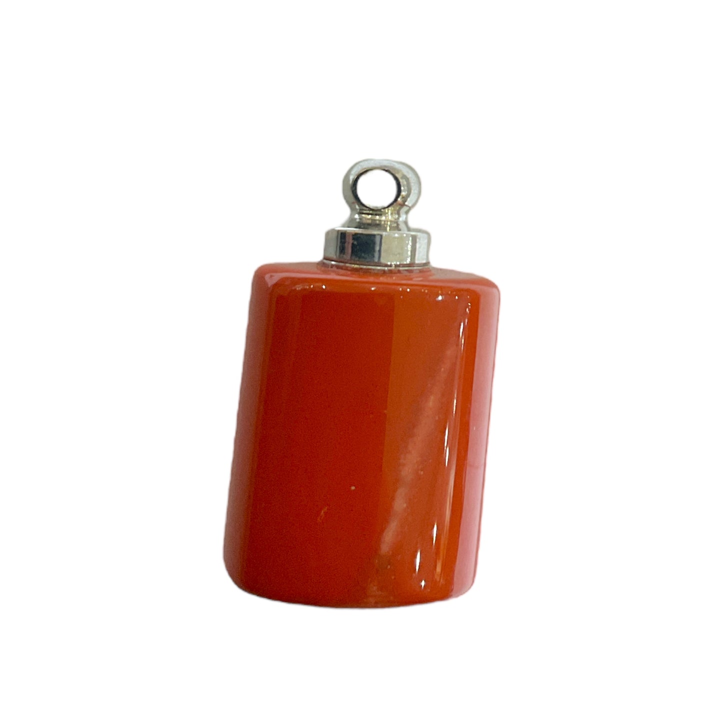 Pendentif fiole en Jaspe rouge & acier forme rectangle pour huile essentielle/parfum