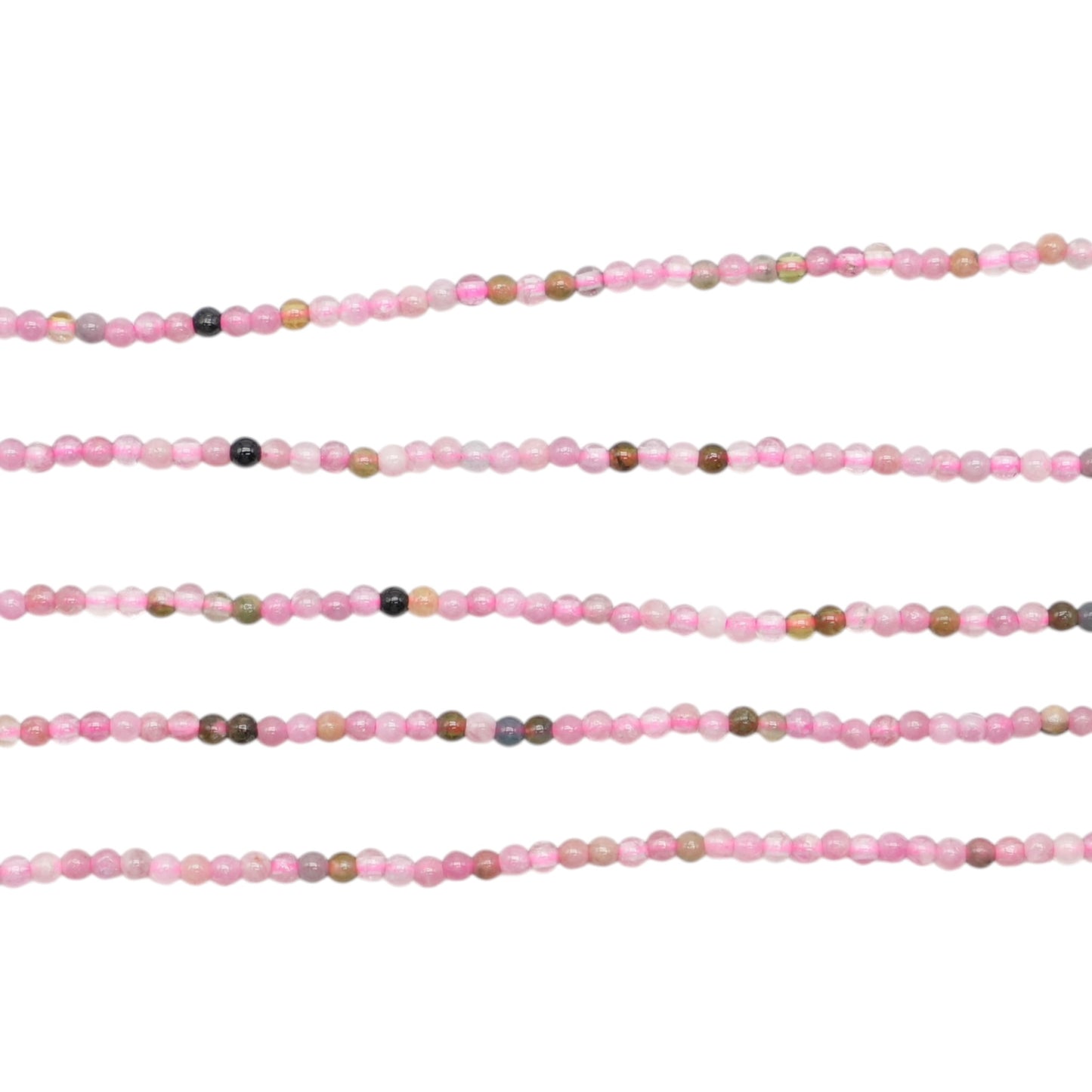 Fil de perle Tourmaline rose AA 2 mm