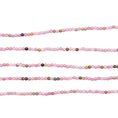 Fil de perle Tourmaline rose AA 2 mm
