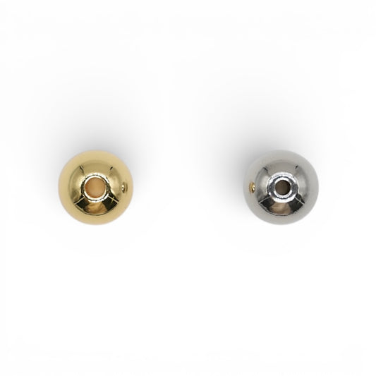 Smooth round crimp beads, gold or silver plated – 1.5/2.5 mm hole – for cord jewelry