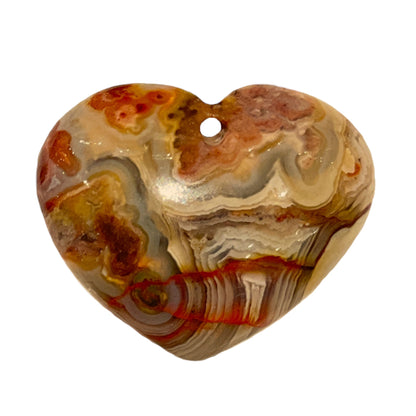 Pendentif Agate crazy forme coeur percé devant