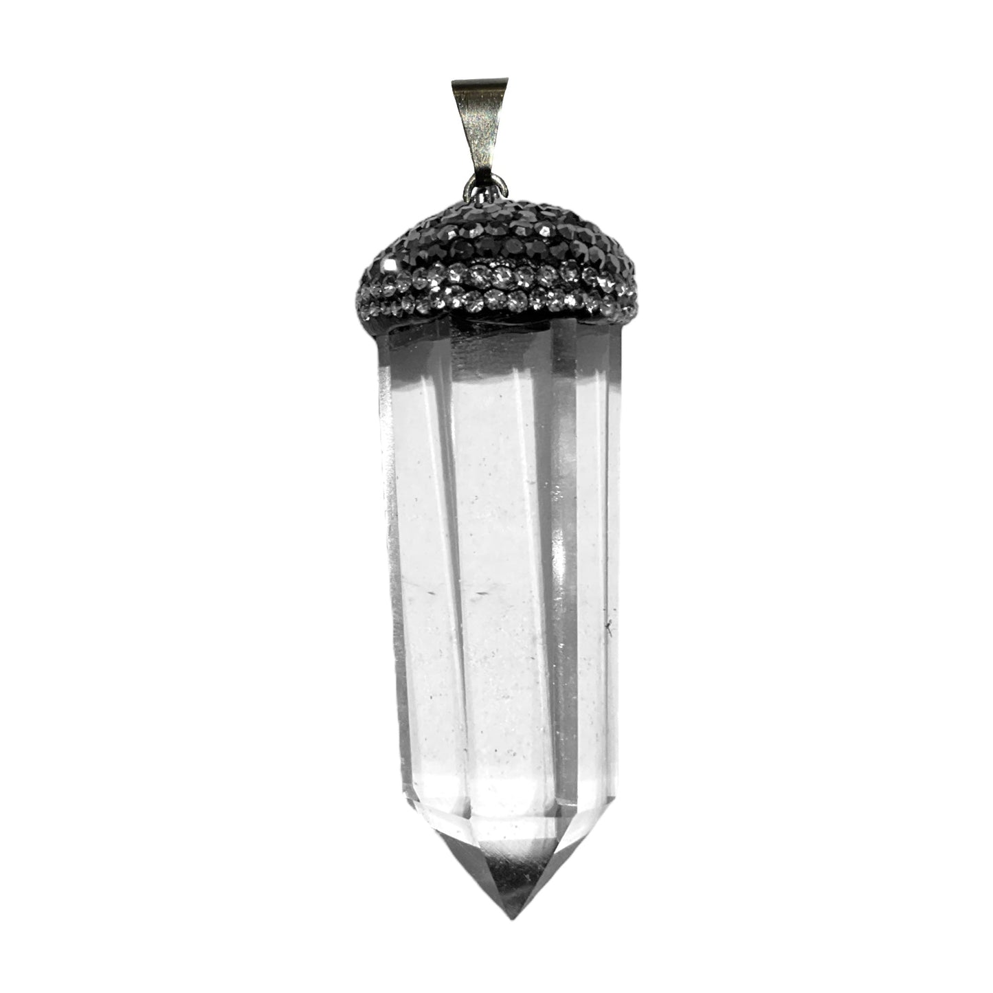 Pendentif Cristal de roche et strass