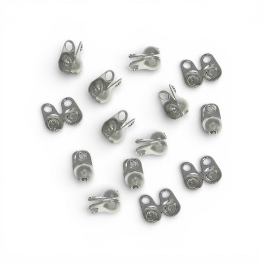 100 embouts cache-nœuds/embouts à écraser 3x2 mm pour chaîne maille ou cordon