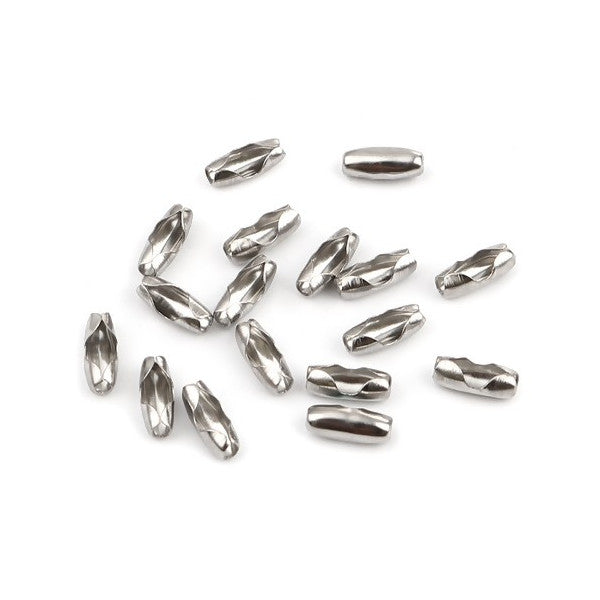 50 fermoirs connecteurs pour chaîne bille en acier inoxydable argenté