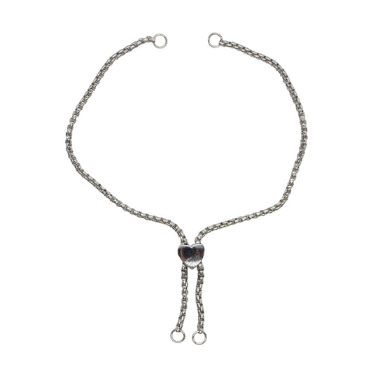 10 Chaînes bracelet d’extension réglable jusqu’à 26 cm acier avec perle cœur coulissante