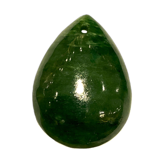 Pendentif Jade Nephrite forme goutte percé devant