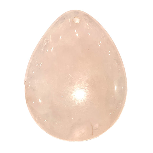 Pendentif Quartz rose forme goutte percé devant