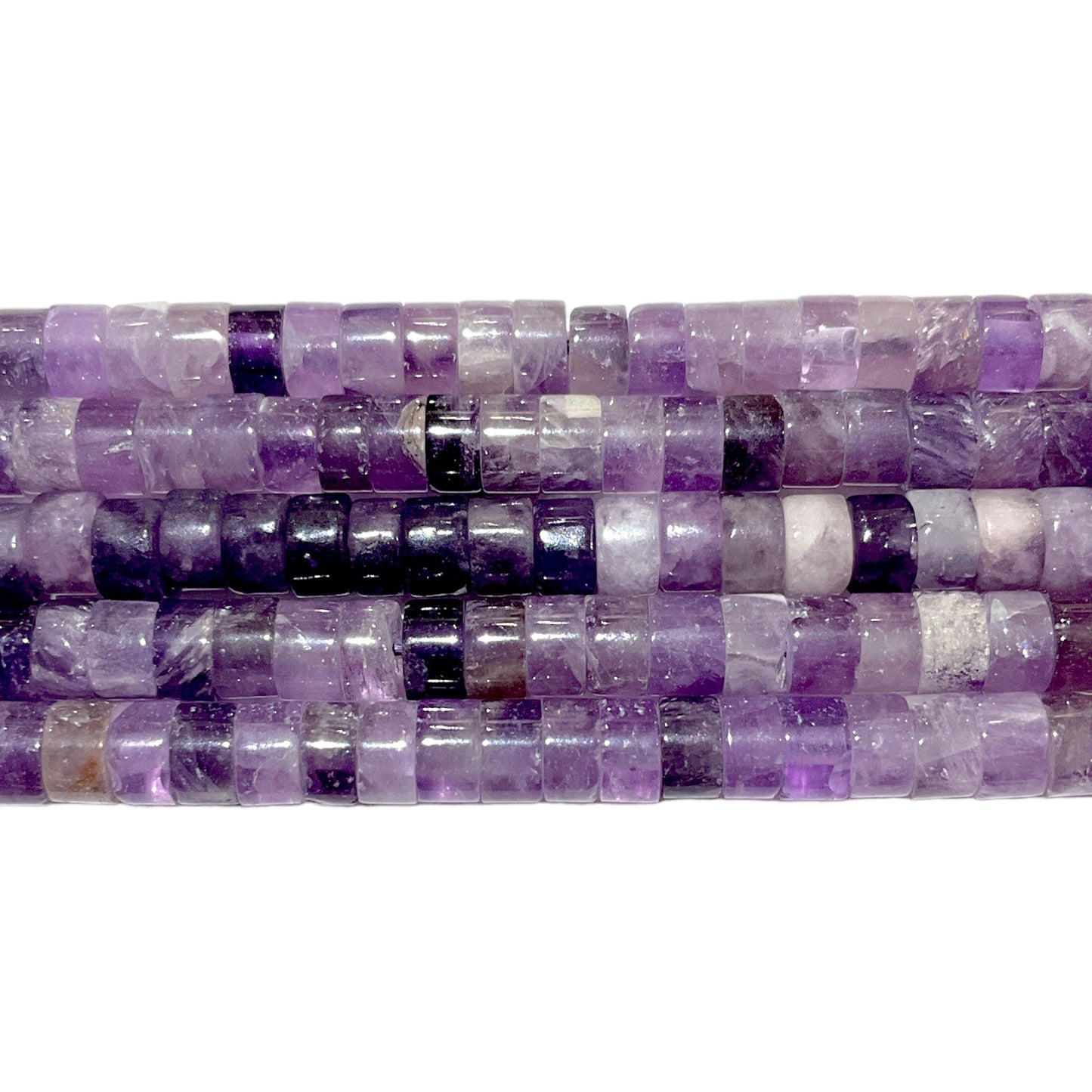 Fil de perle Heishi en amethyste