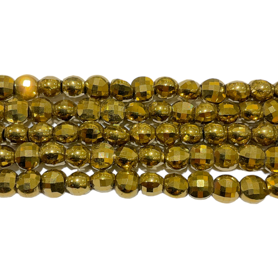 Fil de perle Hématite electroplaquée dorée/bronze HED-75