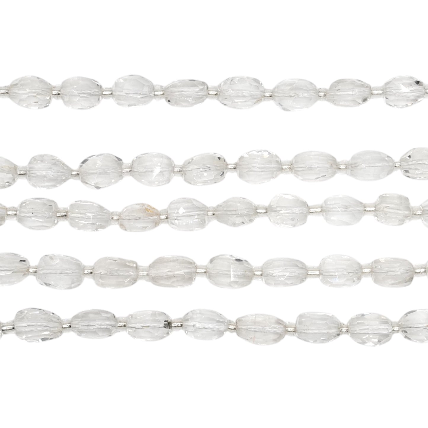 Fil Cristal de roche en ovale facettée 6x10 mm