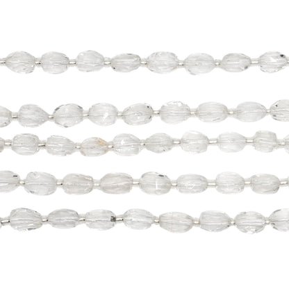 Fil Cristal de roche en ovale facettée 6x10 mm