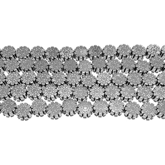 Fil de perle Hématite electroplaquée HEA-63 argentée