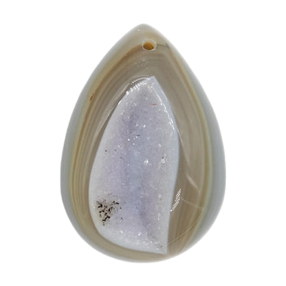 Pendentif Agate botswana avec inclusion de quartz