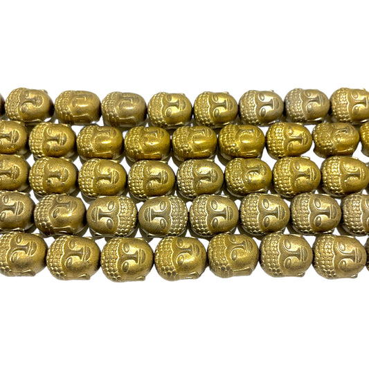Fil de perle Hématite electroplaquée matte dorée/bronze HED-68M