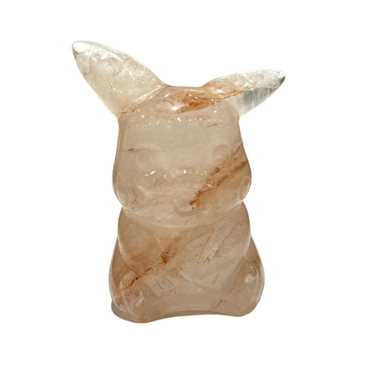 Figurine Pikachu en Quartz hématoïde rouge