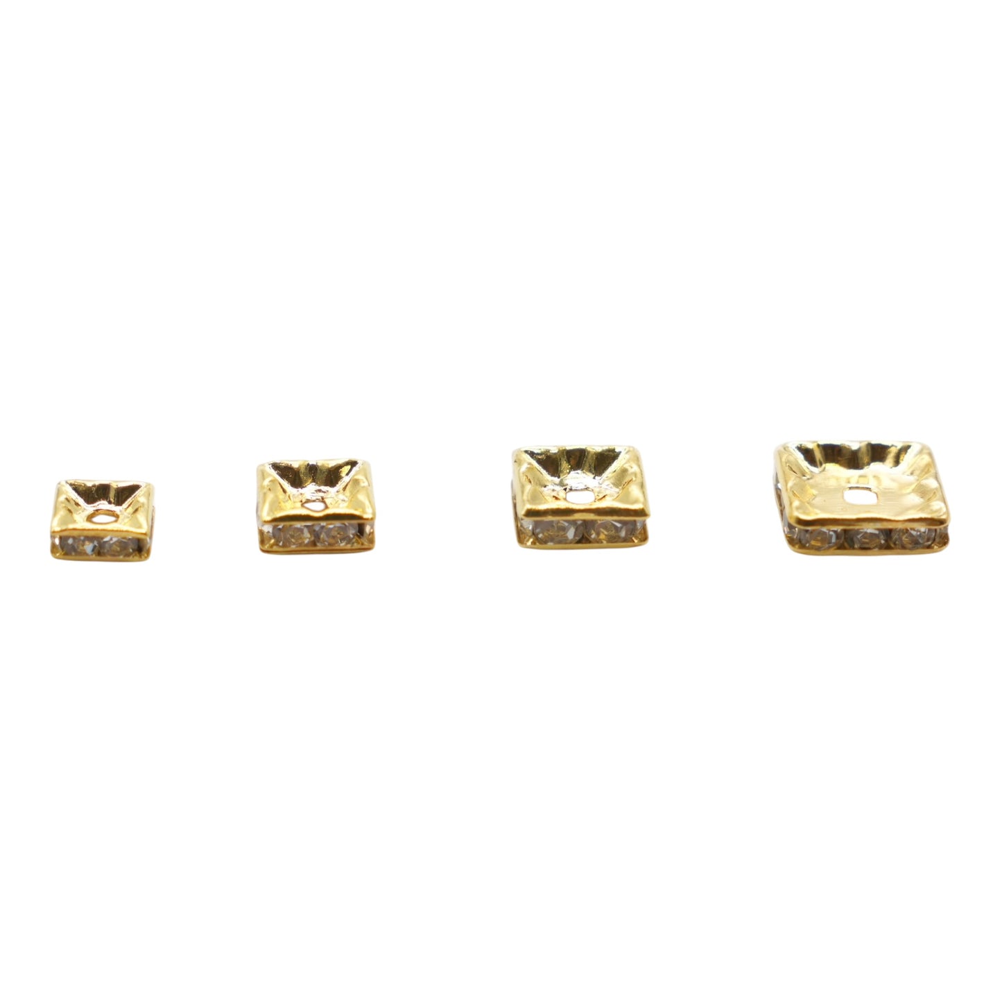 Lot de 100 breloques strass intercalaire PSD3 en cuivre doé