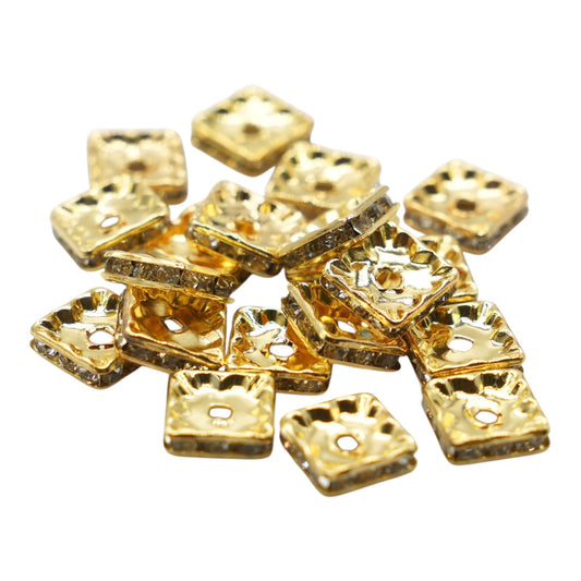 Lot de 100 breloques strass intercalaire PSD3 en cuivre doé