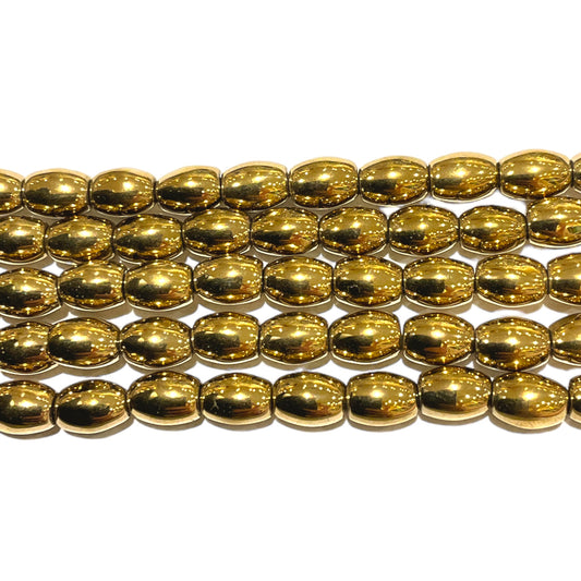 Fil de perle Hématite electroplaquée dorée/bronze HED-51