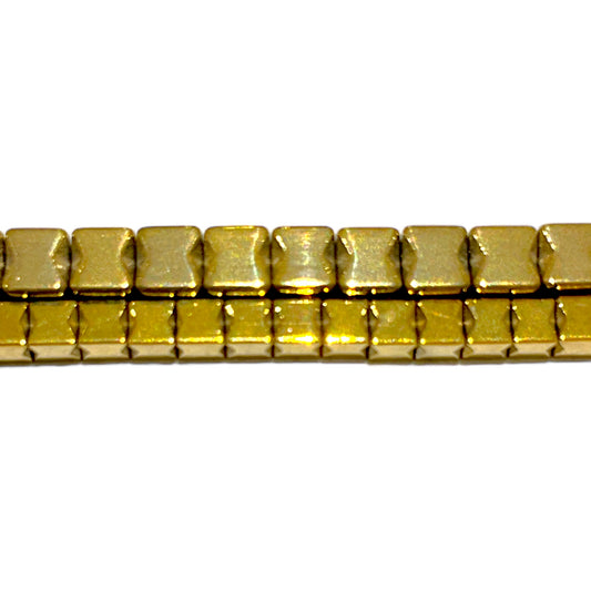 Fil de perle Hématite electroplaquée dorée/bronze HED-53