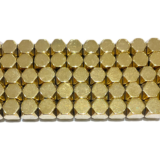 Fil de perle Hématite electroplaquée dorée/bronze claire HED-54